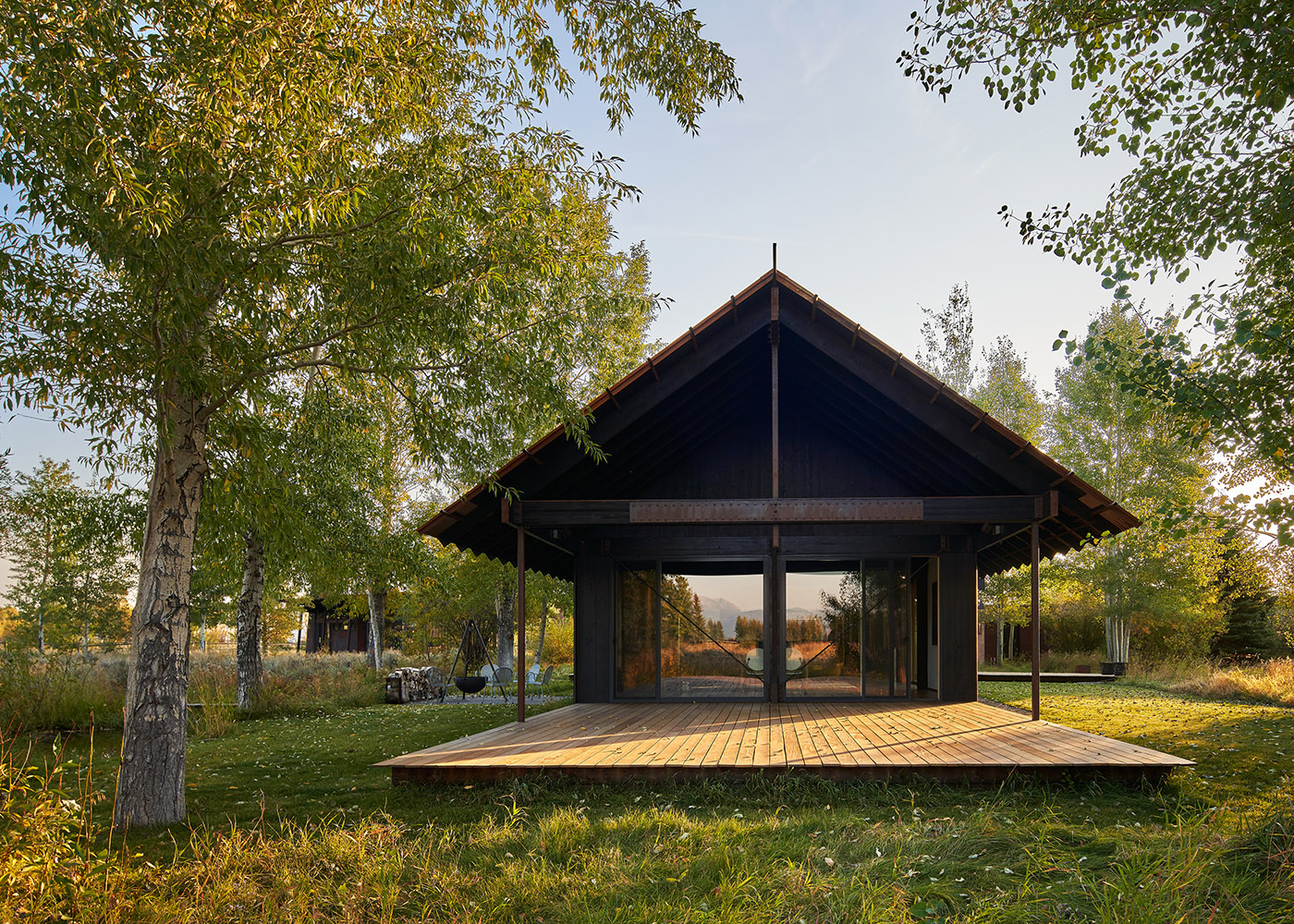 Minimalist housing in Wyoming. Form is borrowed from vernacular sheds