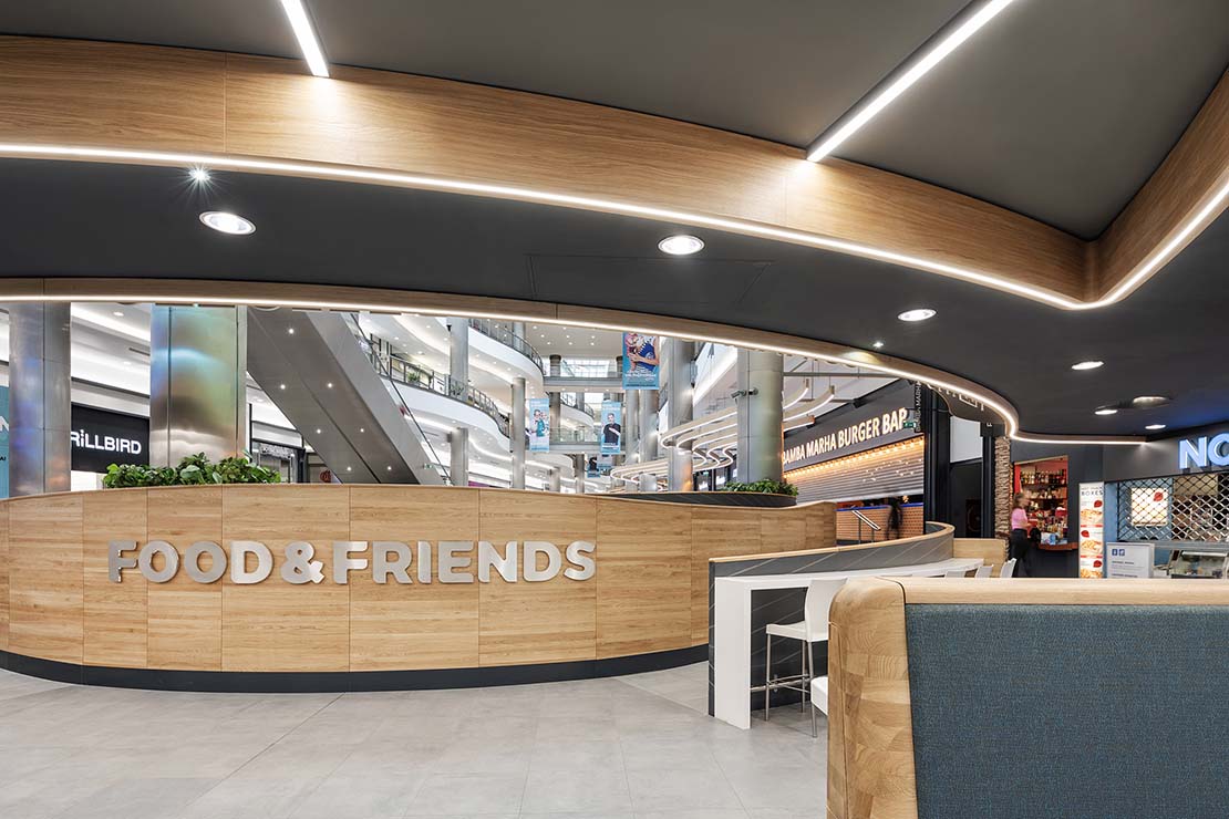 Nature-inspired renewal. The food court of Budapest’s largest shopping center becomes Food&Friends by Westend