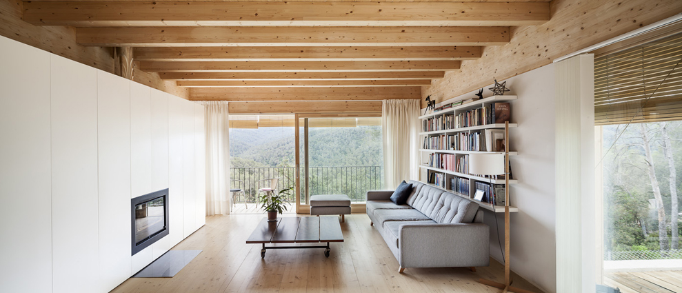 Wooden building overlooking the landscape