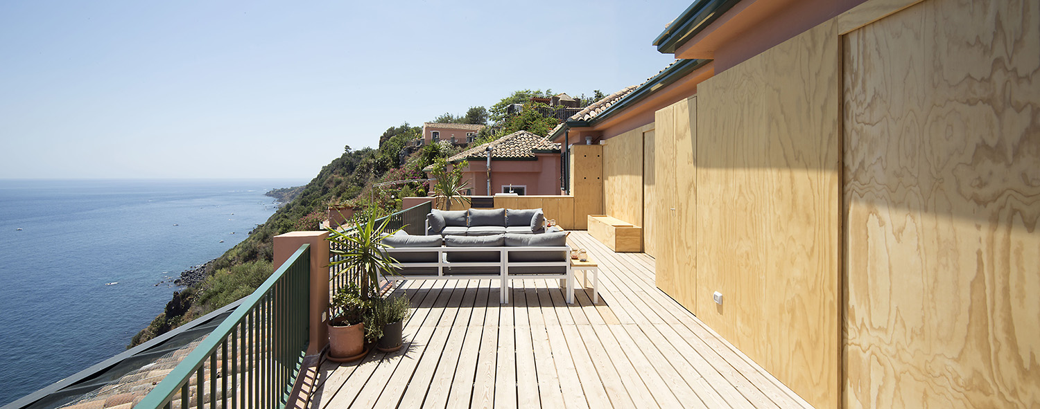 Terrace on the sea in Sicily