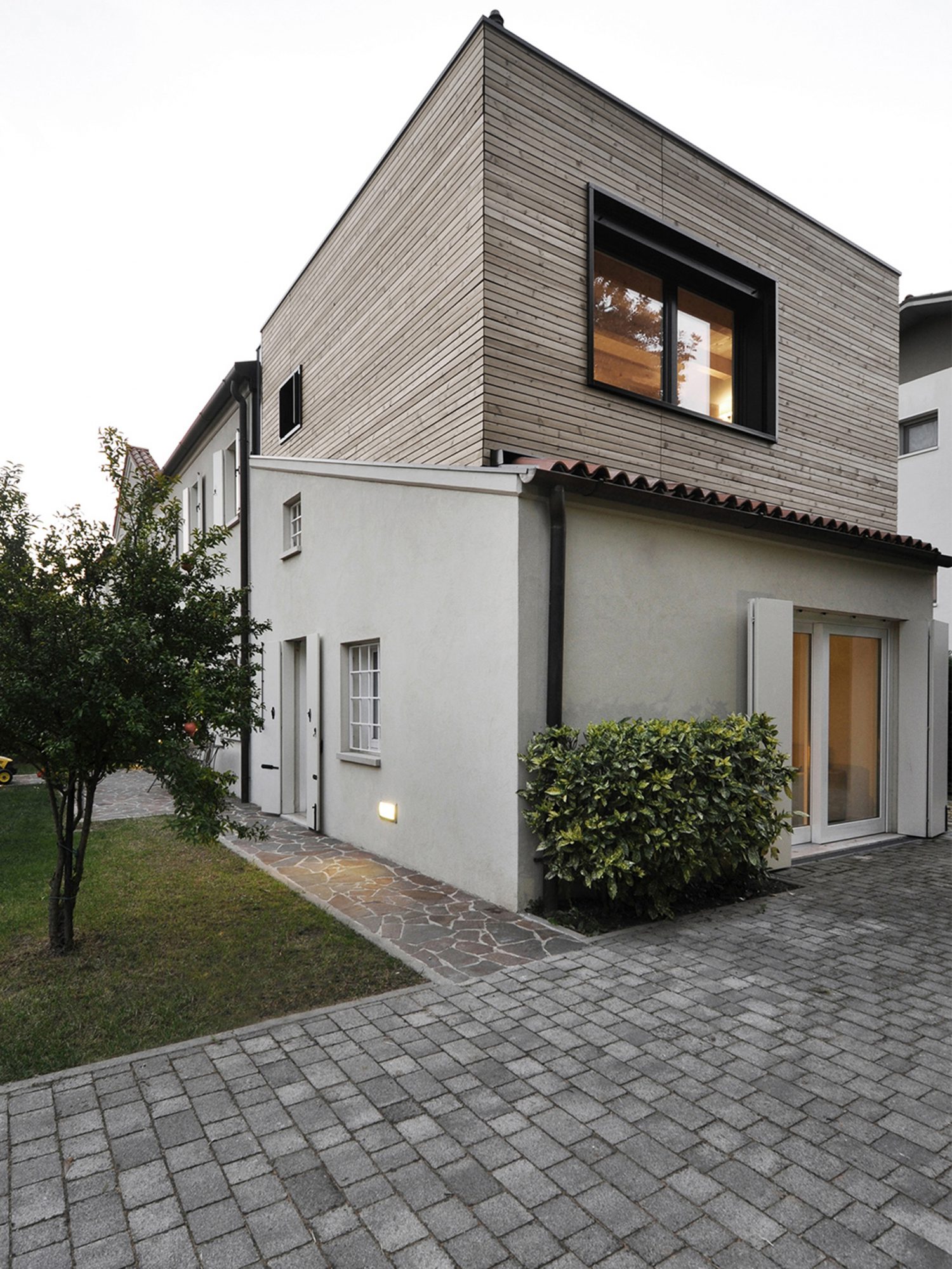 Existing house in white plaster