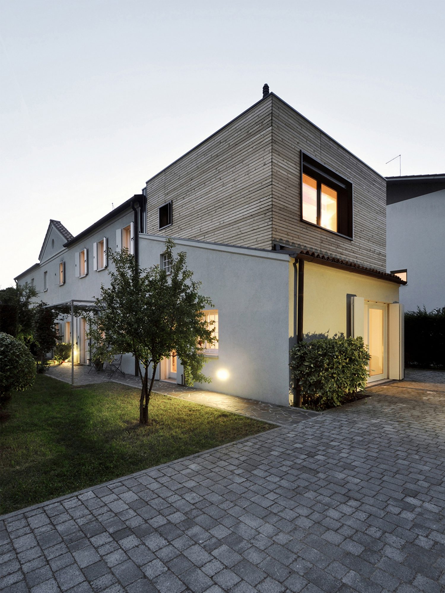 Existing house in white plaster