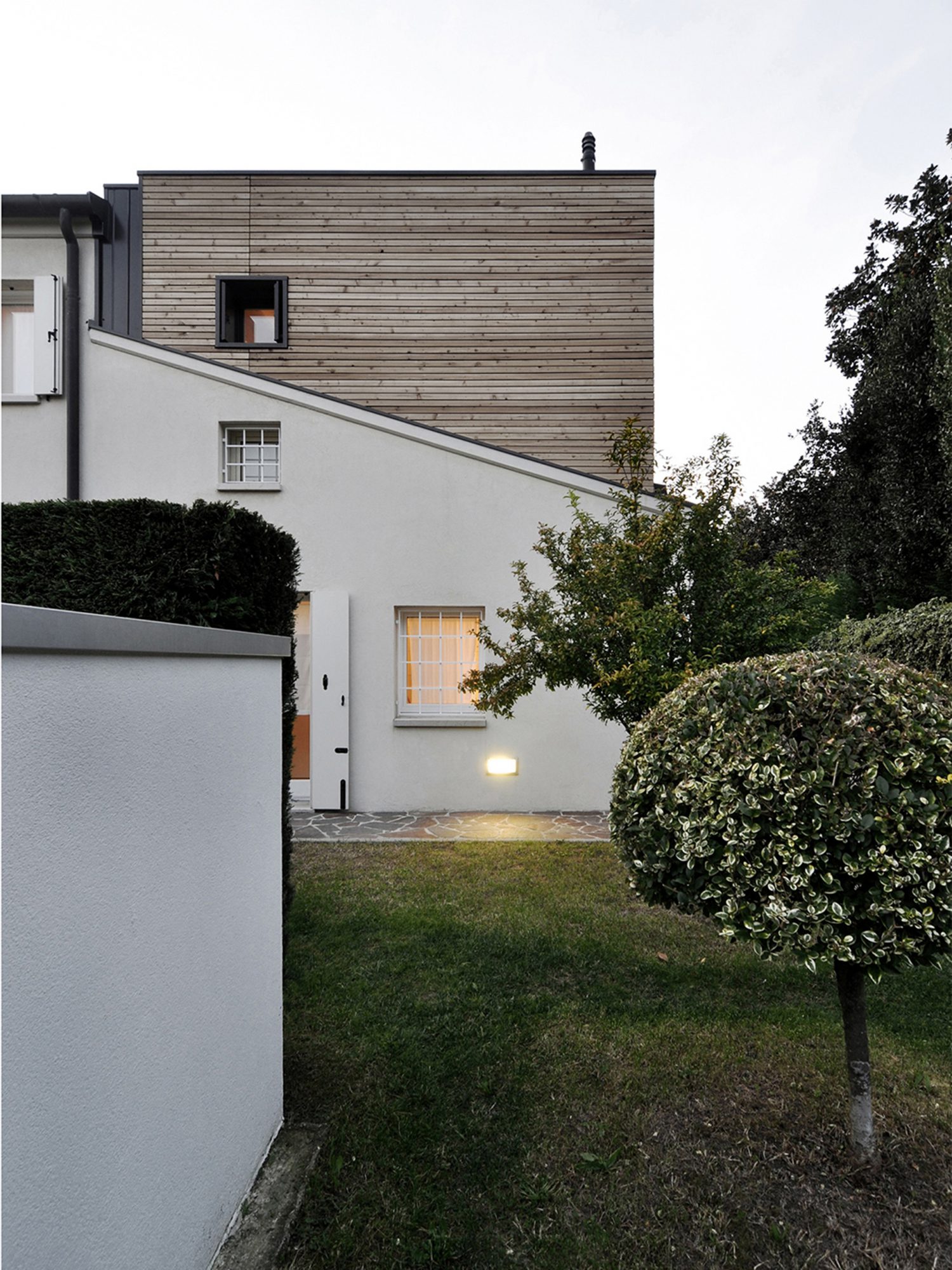 Existing house in white plaster