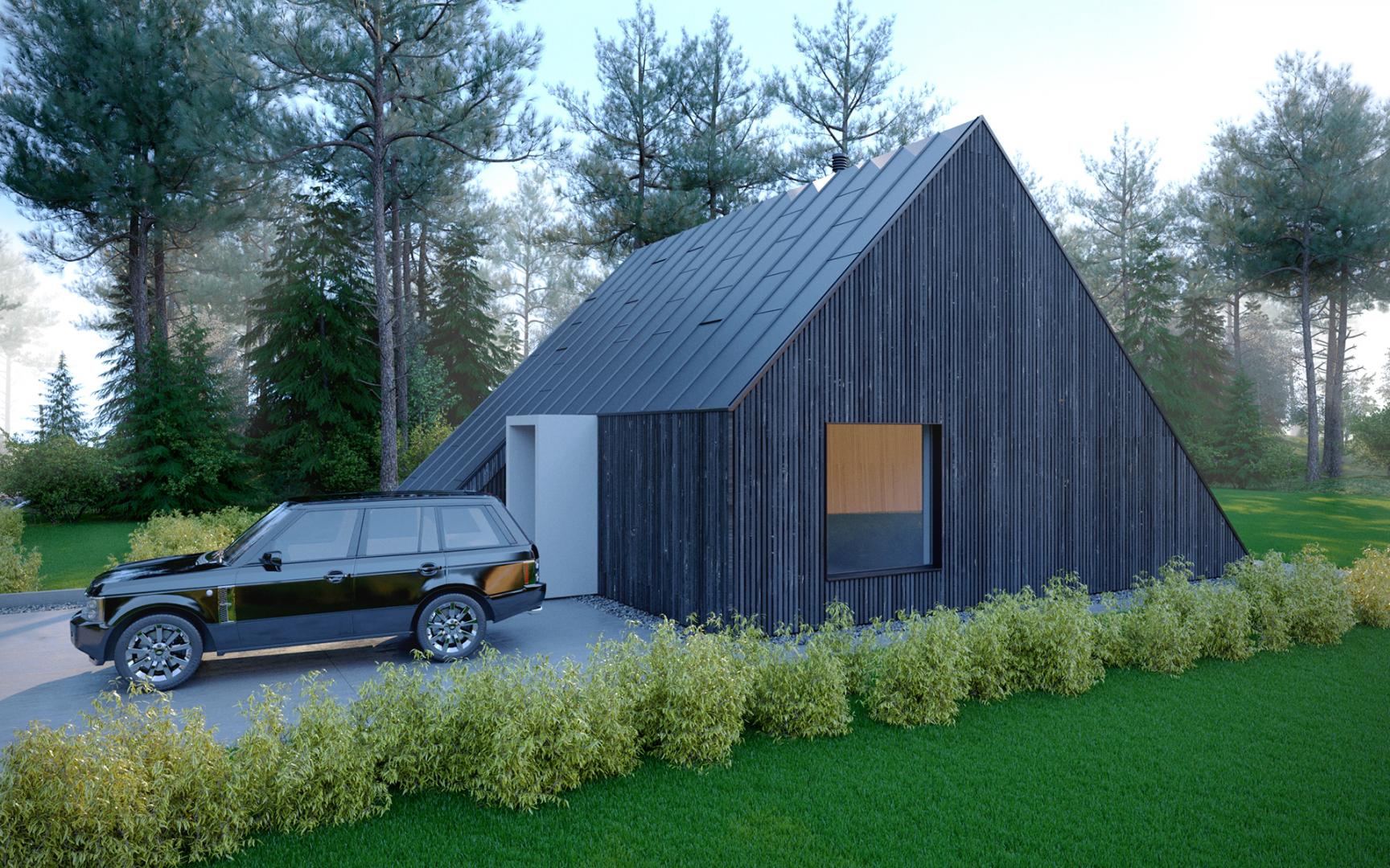 Cabina con exterior en madera oscura