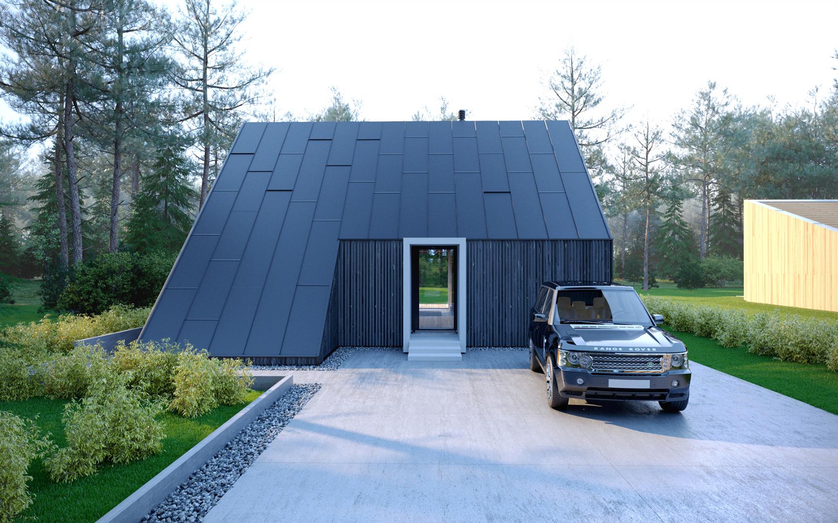 Cabina con exterior en madera oscura