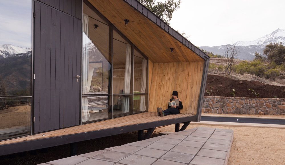 Shelter with wood covering