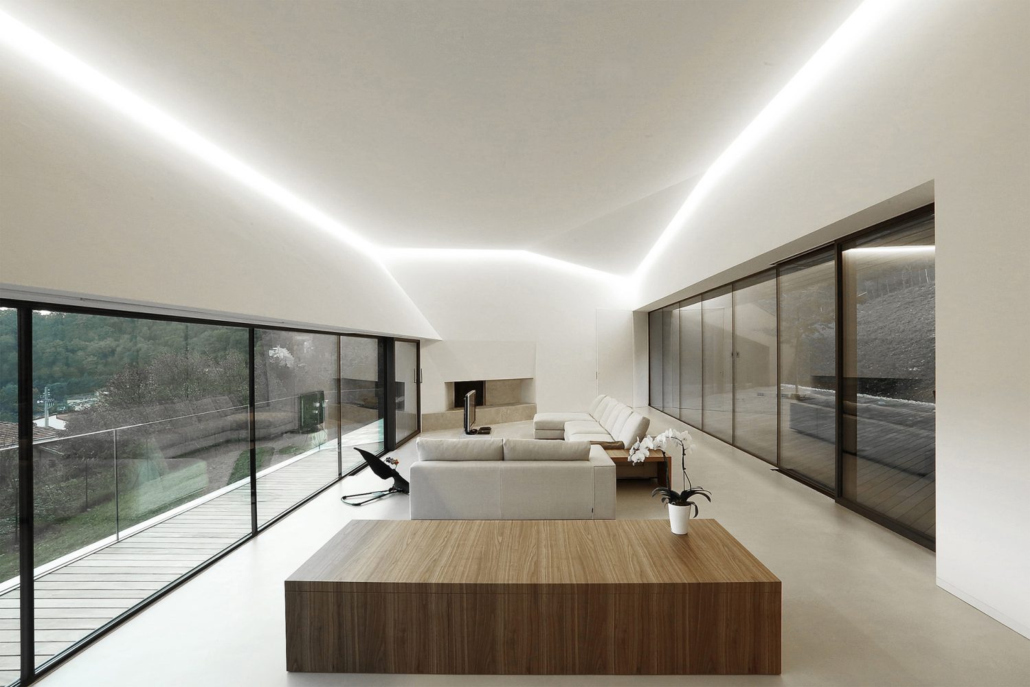 Villa su un terreno in pendenza