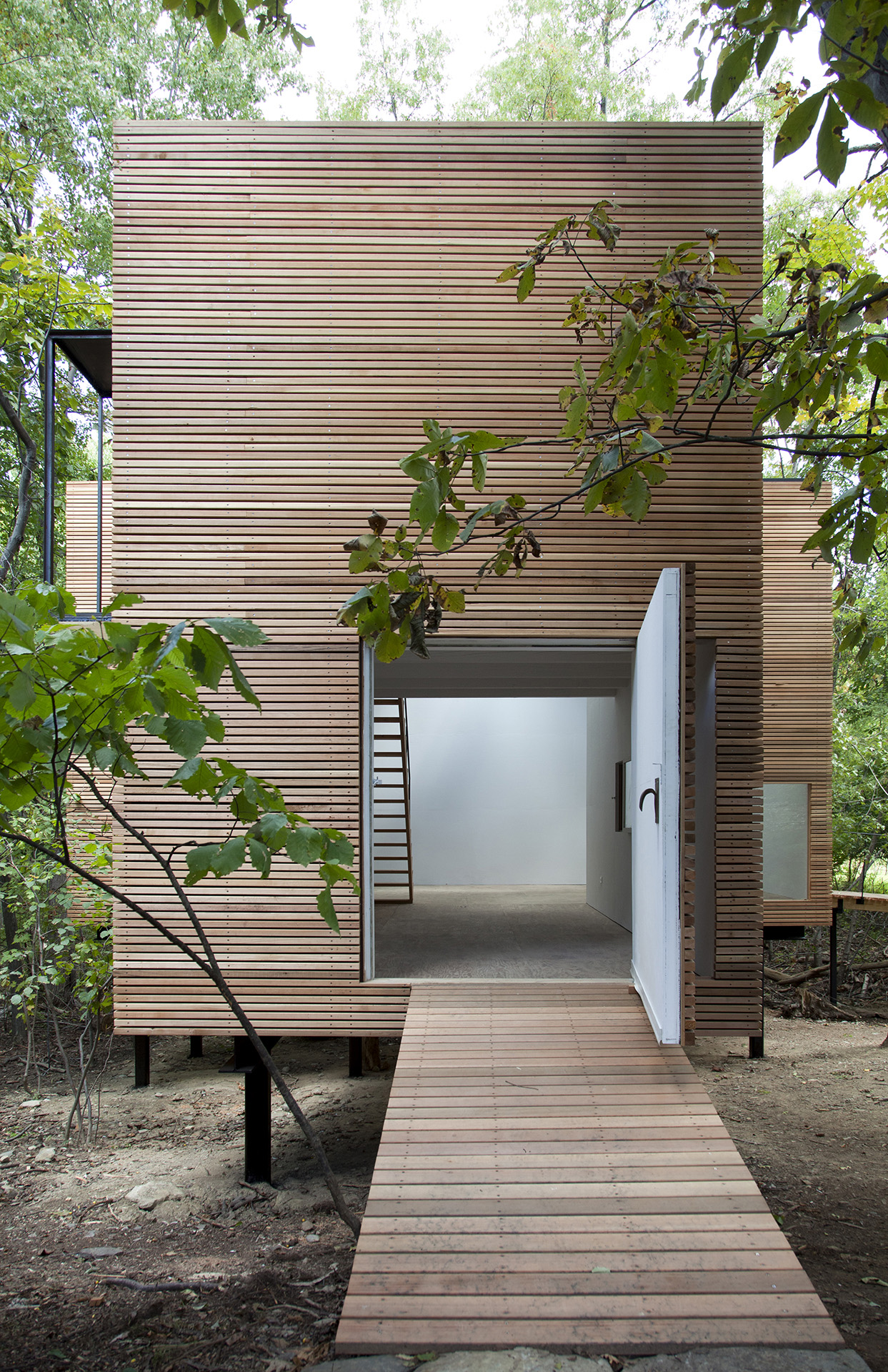 Wooden and steel building