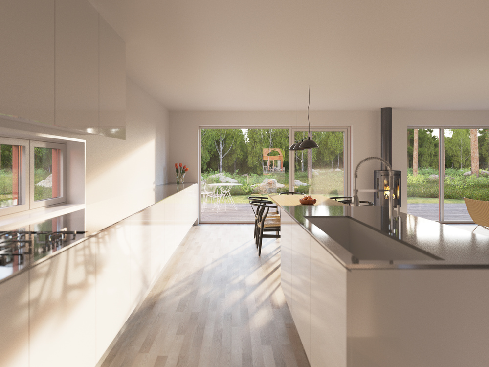 Wooden villas open space