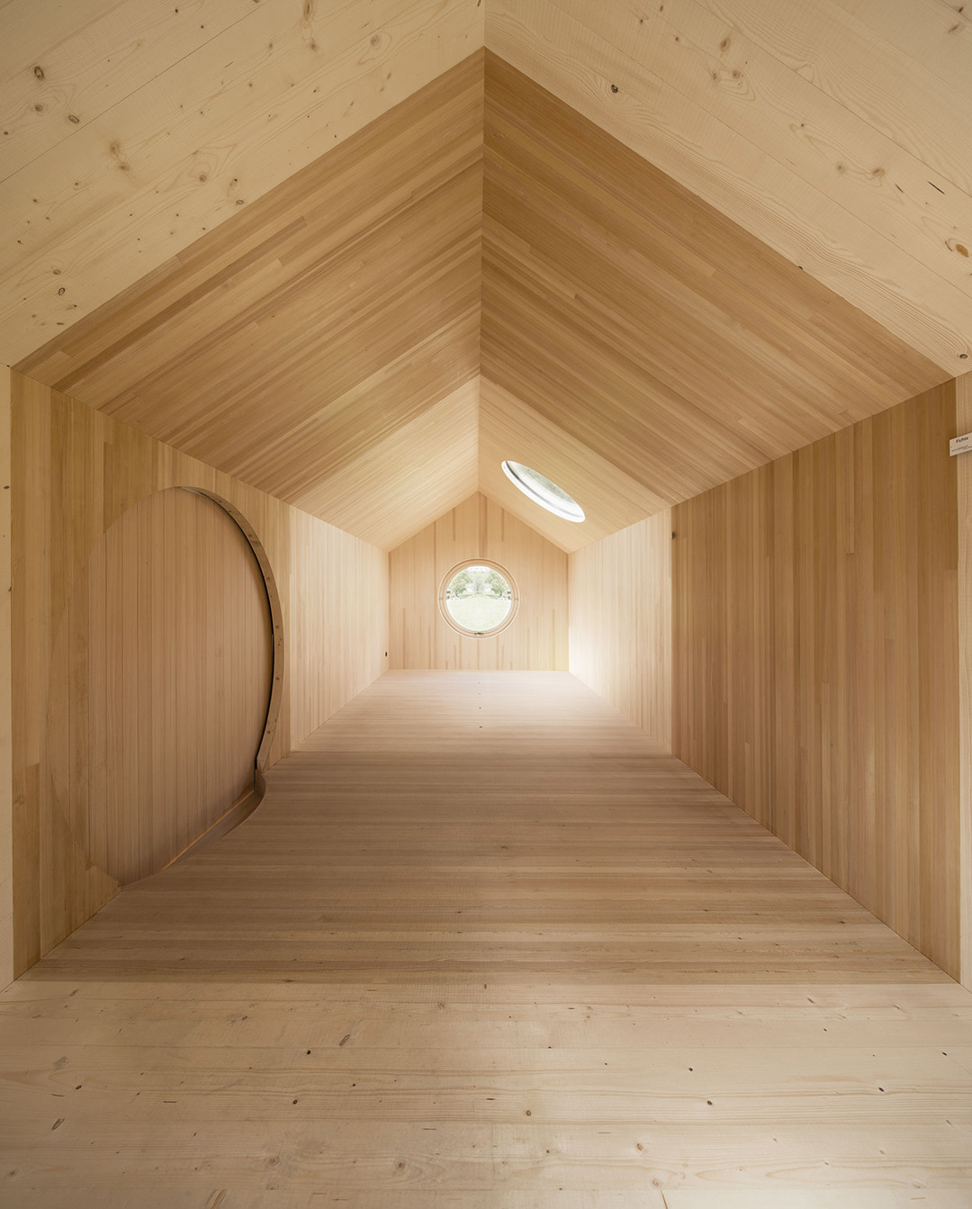 Internal wooden pavilion