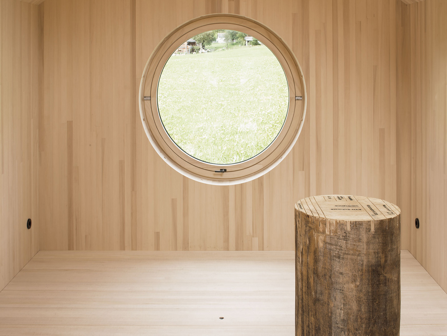 Round wooden window