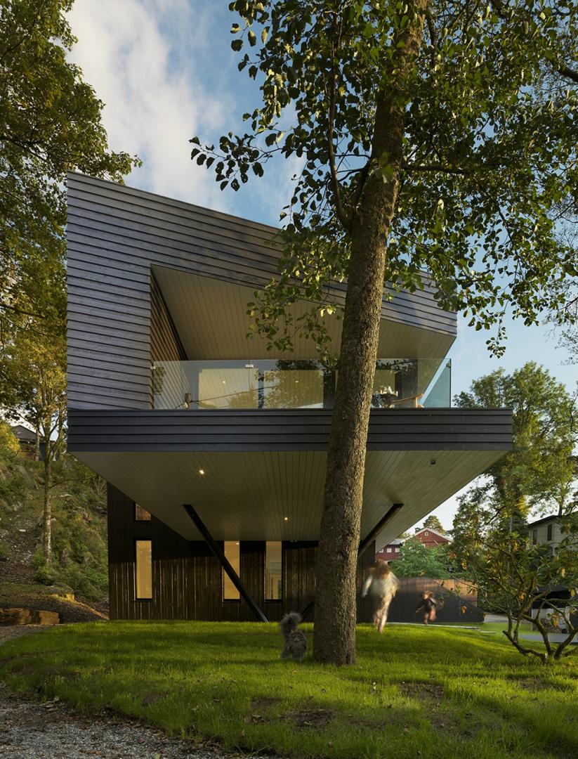 Villa in legno dalle forme contemporanee