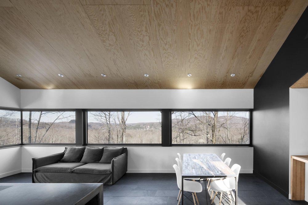Cantilevered wooden villa