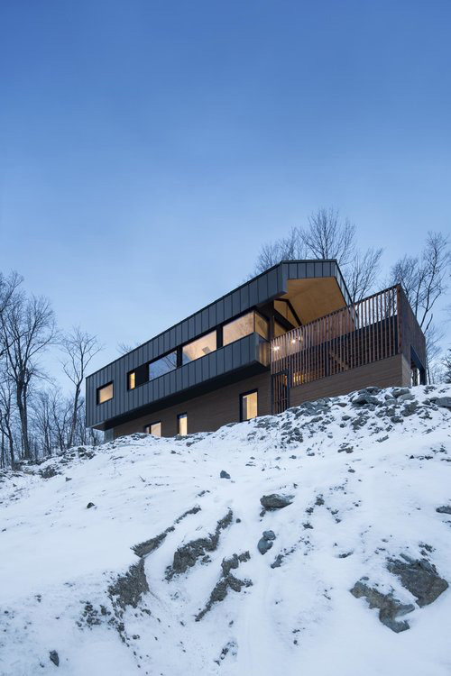 Wooden villa on a slope