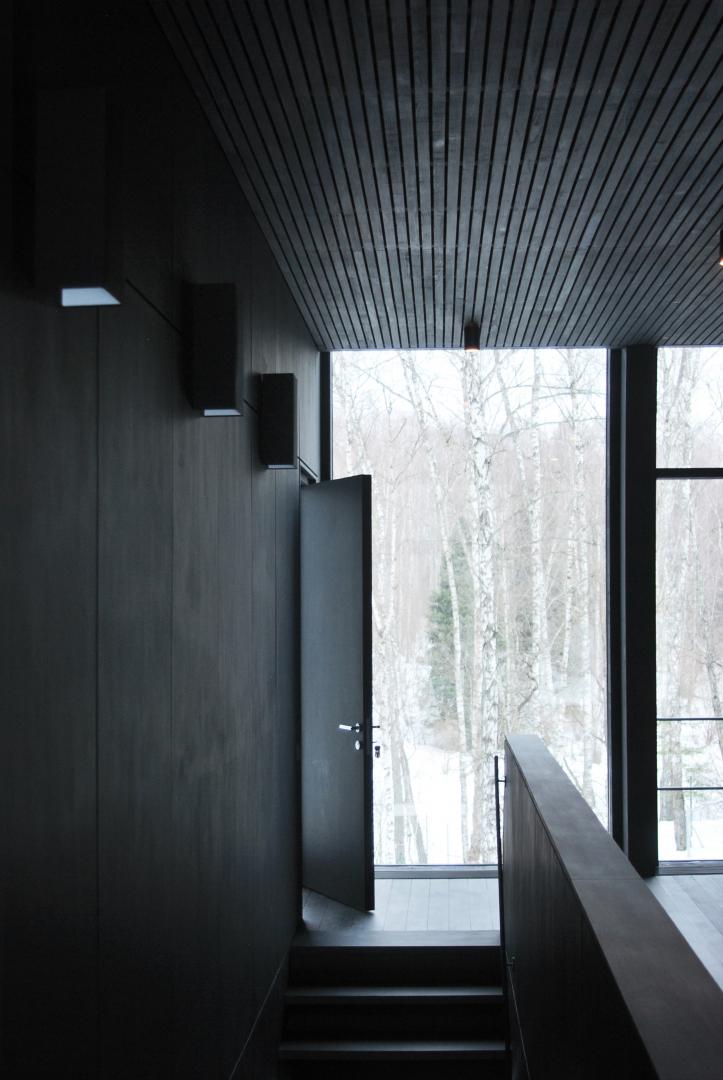wooden and glass structure