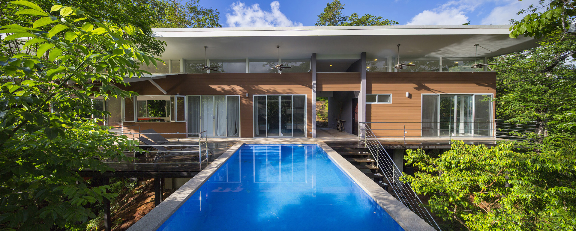 Suspended villa with pool