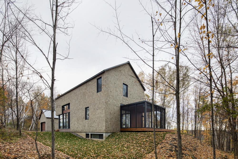 Wooden villa on a slope