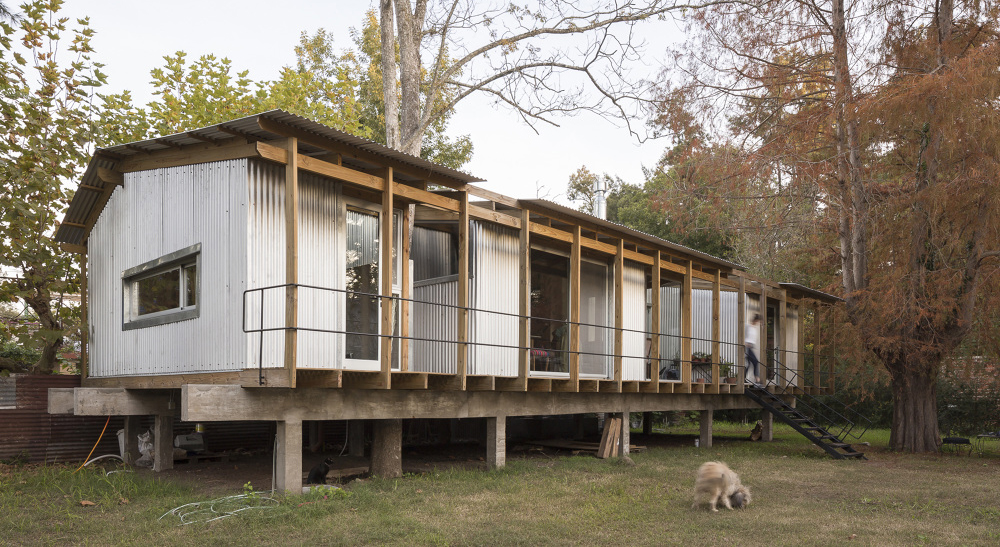 Wooden house near the river