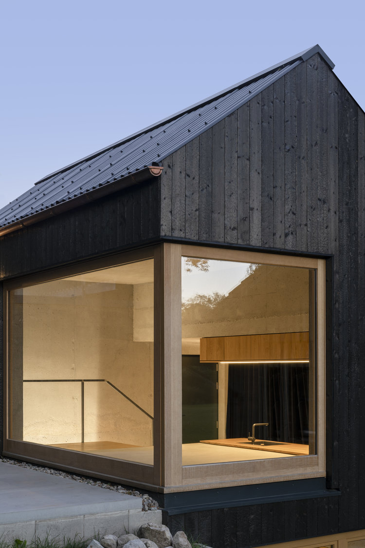 House with charred wooden facade