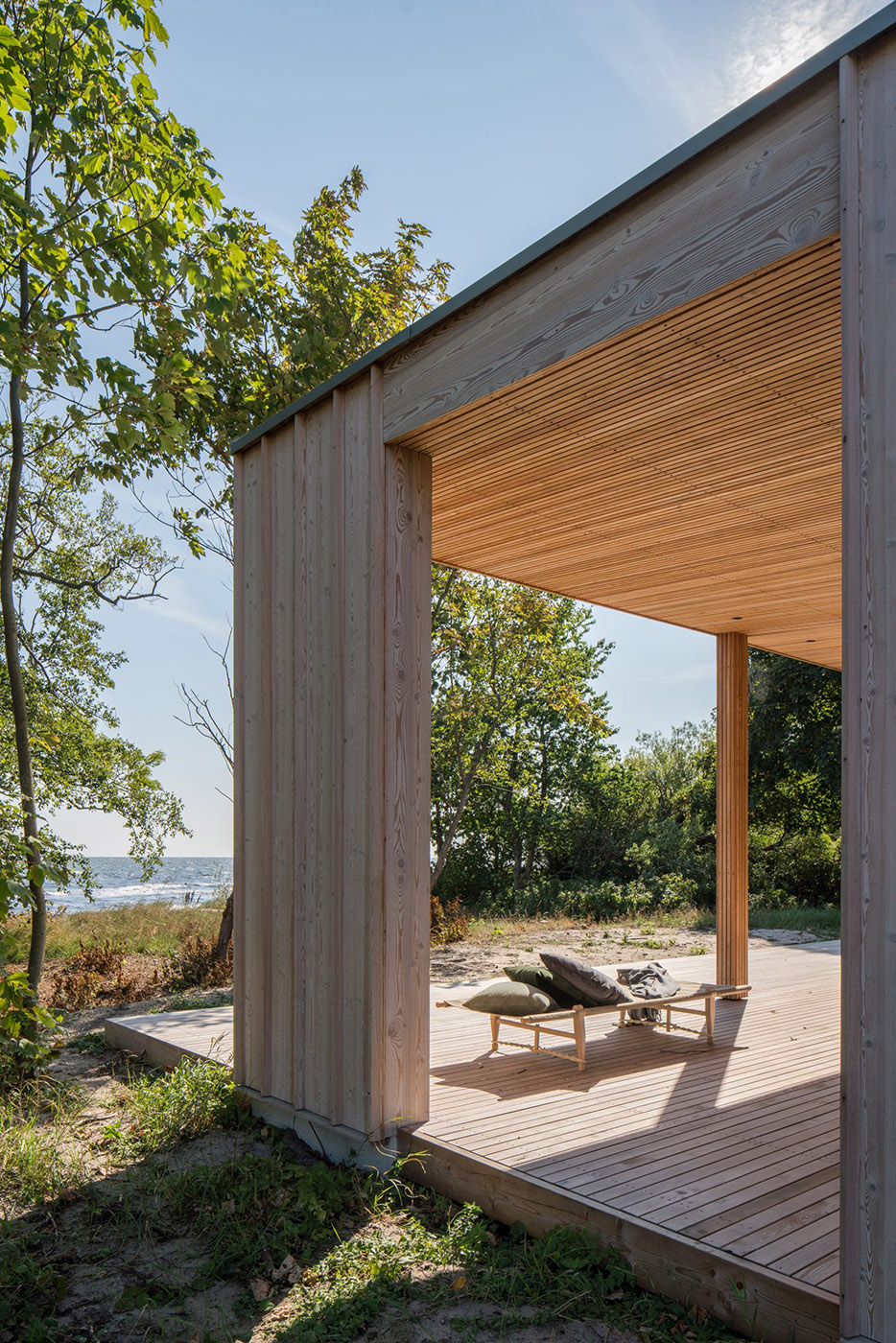 Casa de madera vista mar báltico