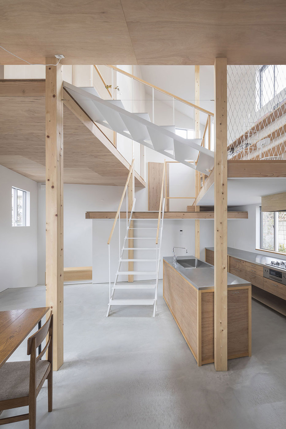Interior in bright wood