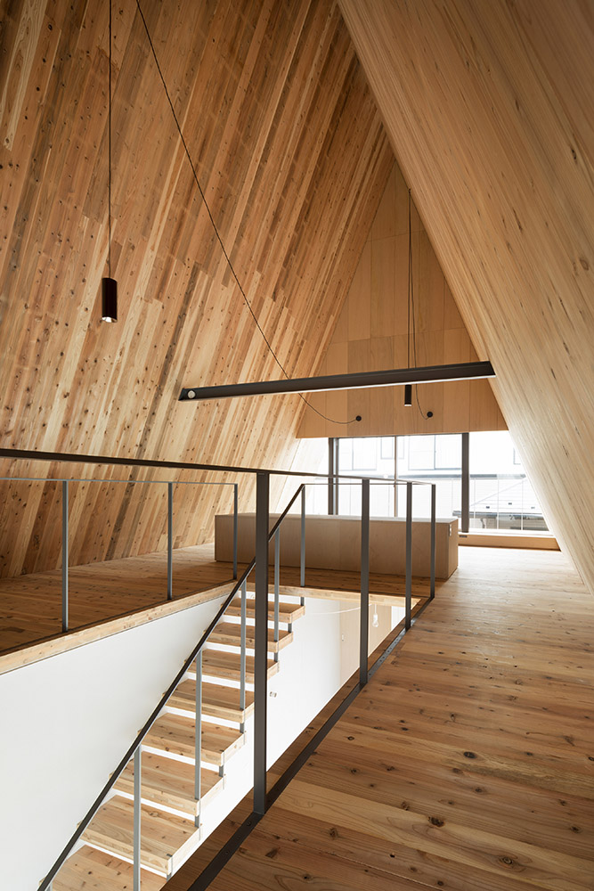 Penthouse in triangular wood