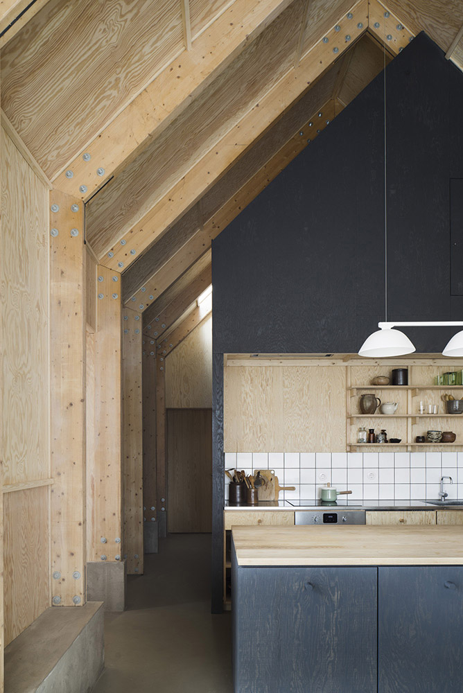 House with corrugated aluminium cladding