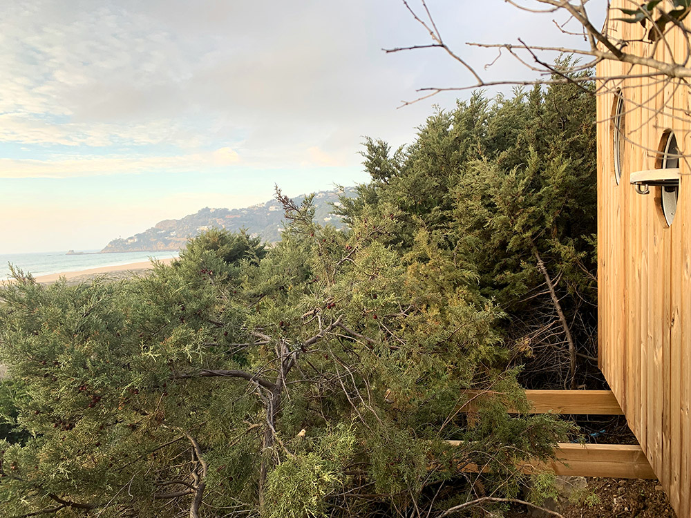 Wooden shelter on the Strait of Gibraltar