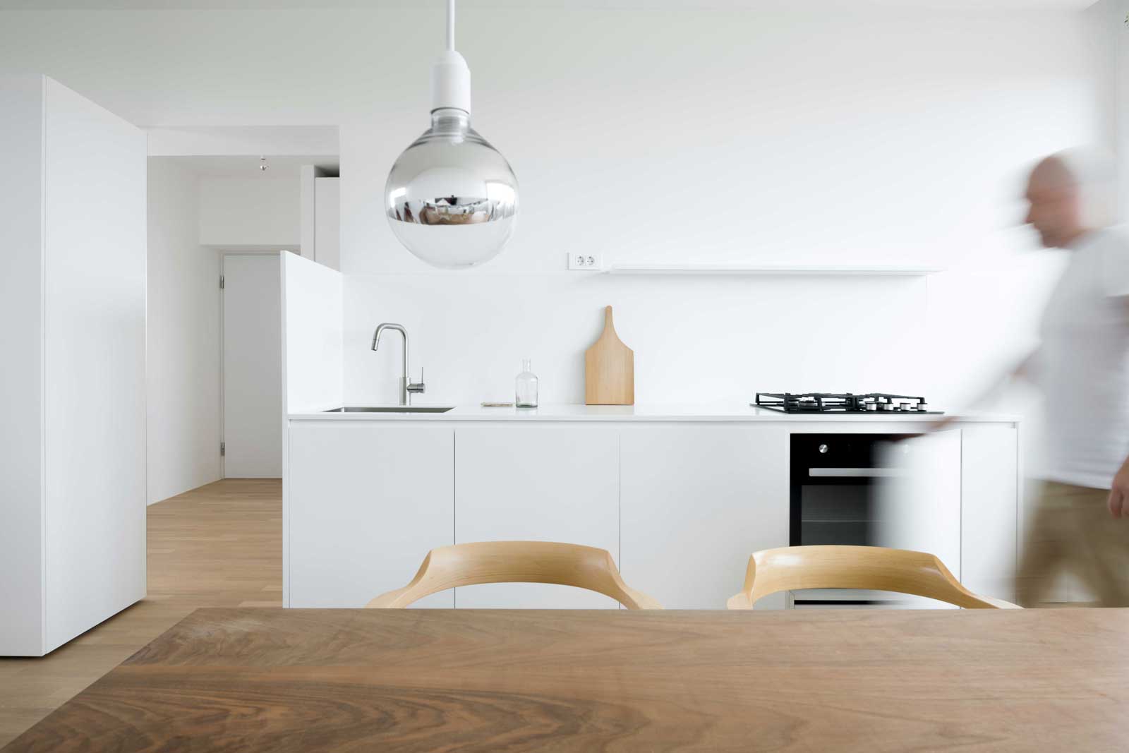 Renovation of an apartment in Ljubljana. An economical project with simple and open spaces