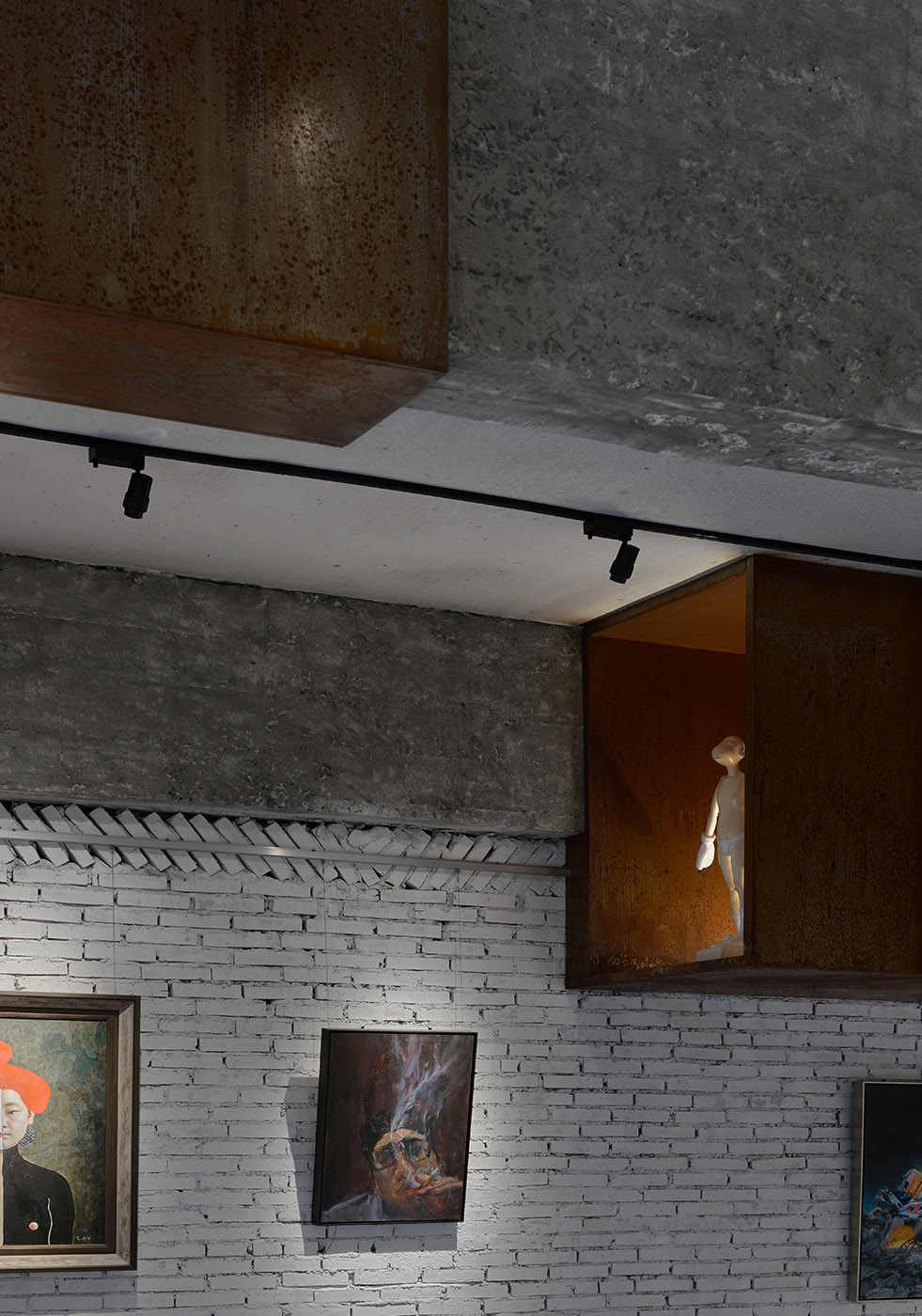 Yes Art Warehouse. Characteristic art studio takes the place of an old industrial building