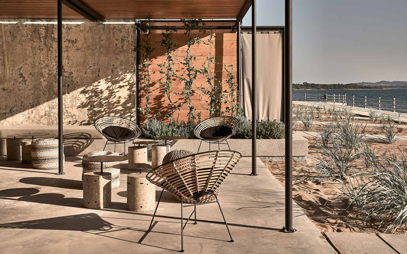 hotel by the sea with terrace