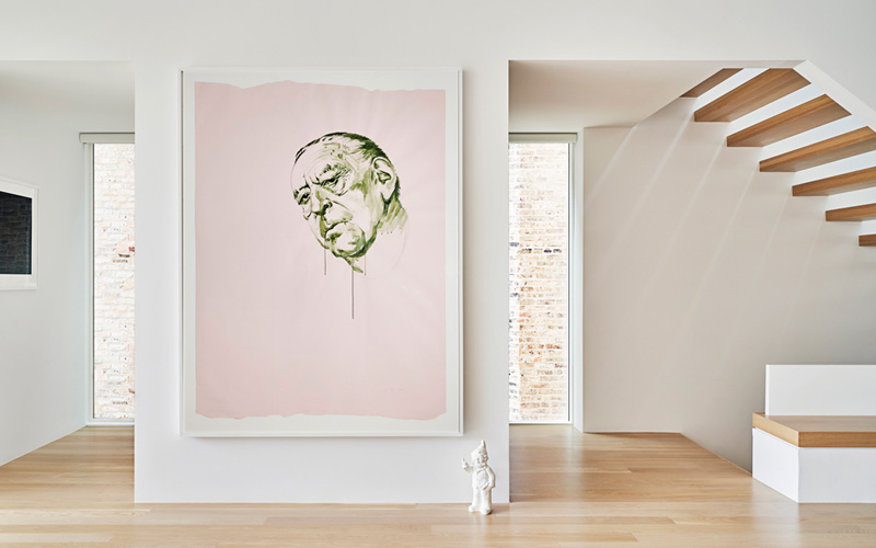 interior in wood and white plaster