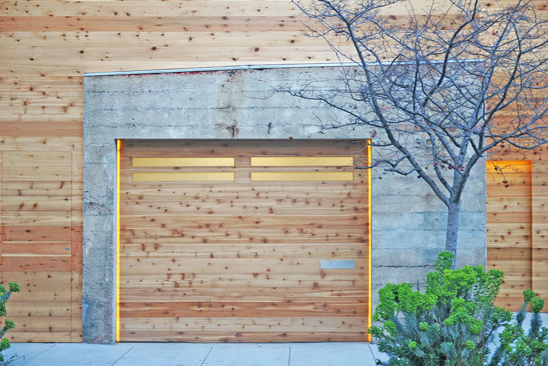 Wooden entrance to the new space