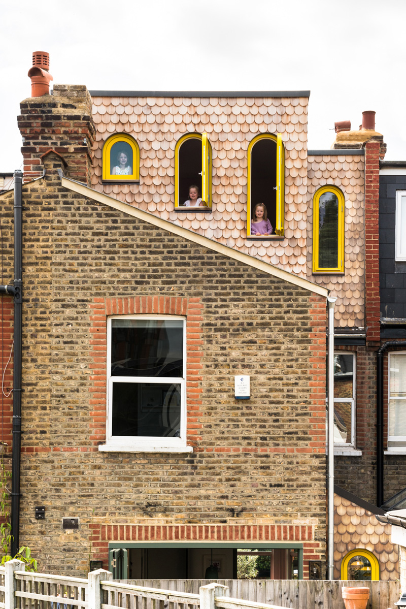 Exterior of the house built in brick