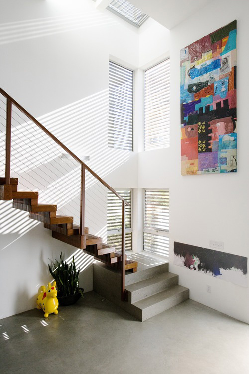 Wooden slats as facade of a house