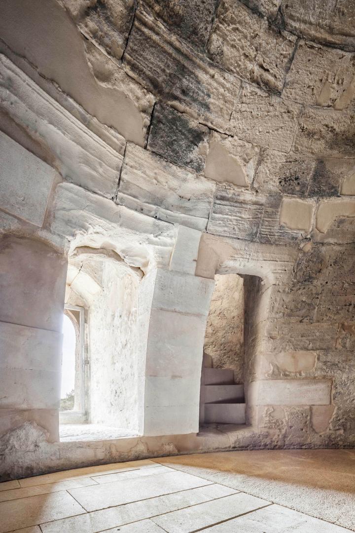 Restored castle sea view
