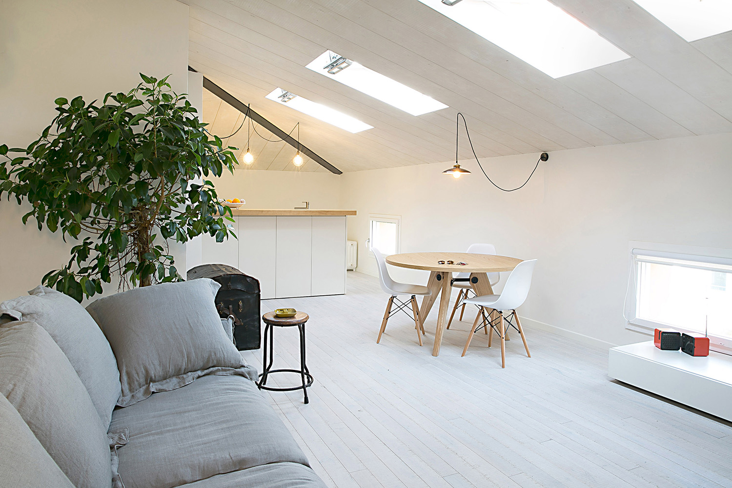 attic with white colours