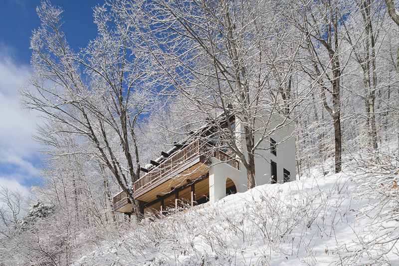 House with features of Scandinavian architecture