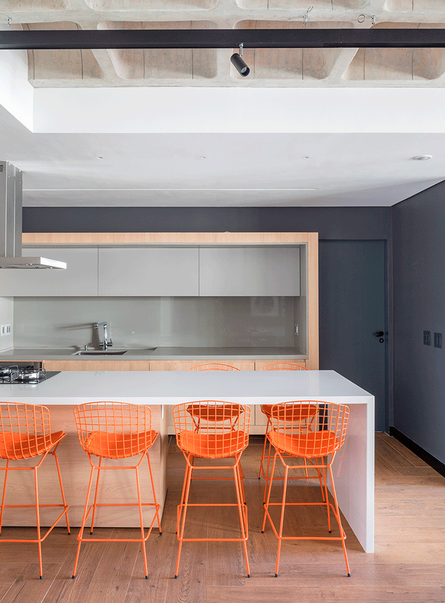 Living room and kitchen