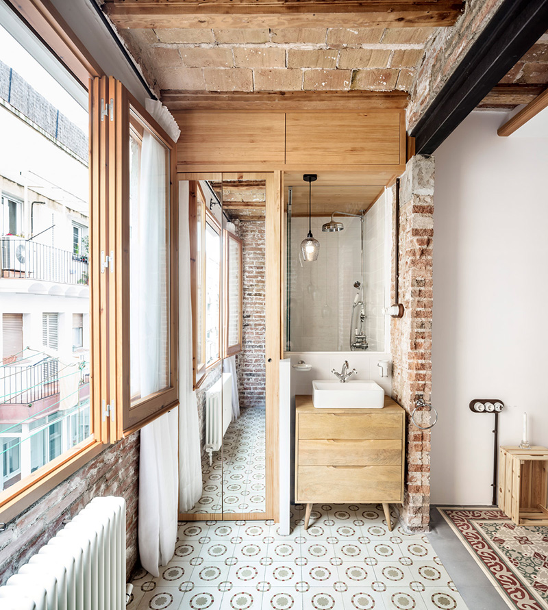 Apartment stone walls