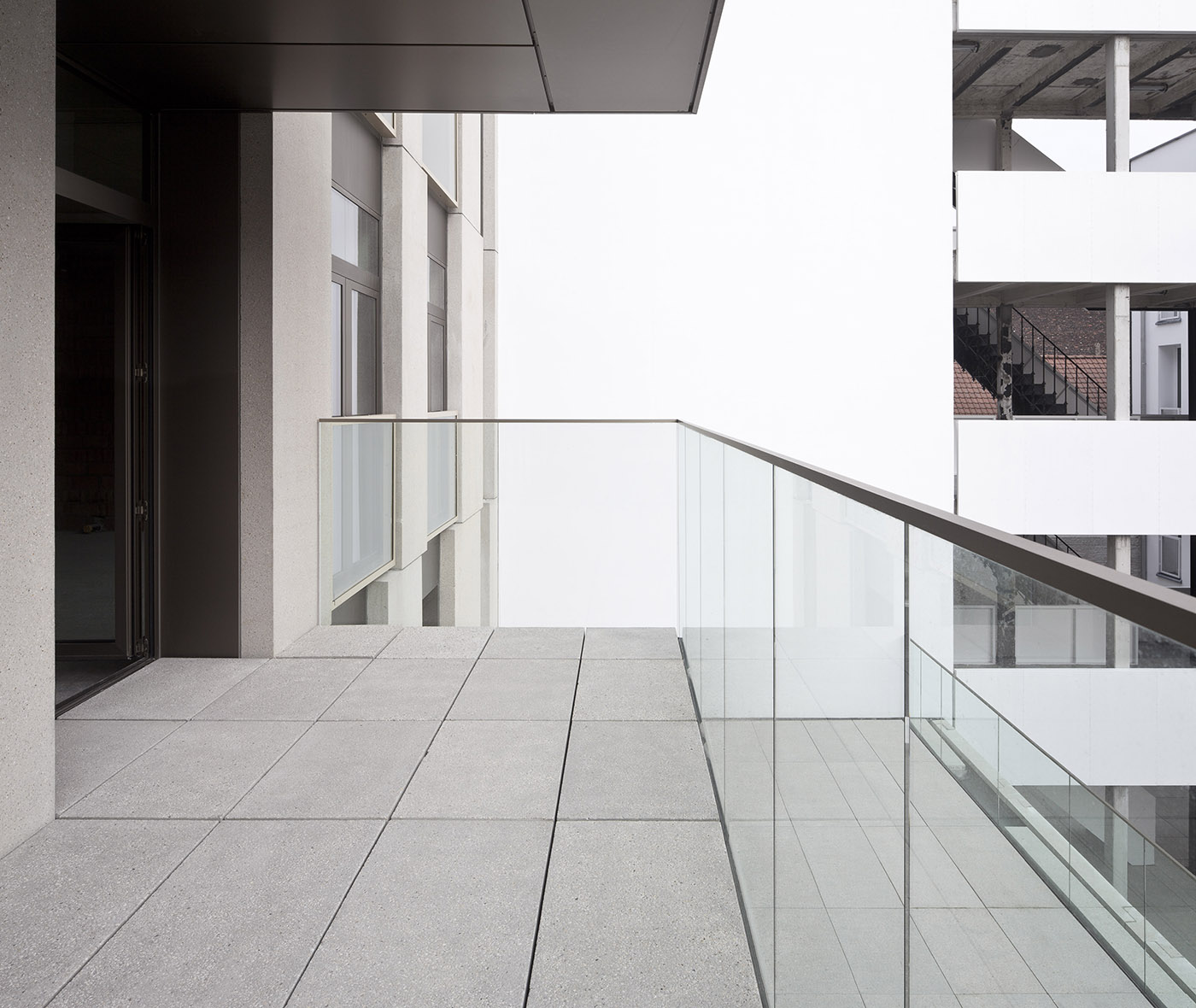 Internal courtyard between old and new