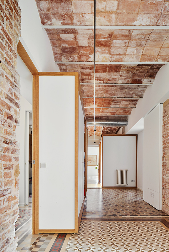 Historical apartment with mosaic floor