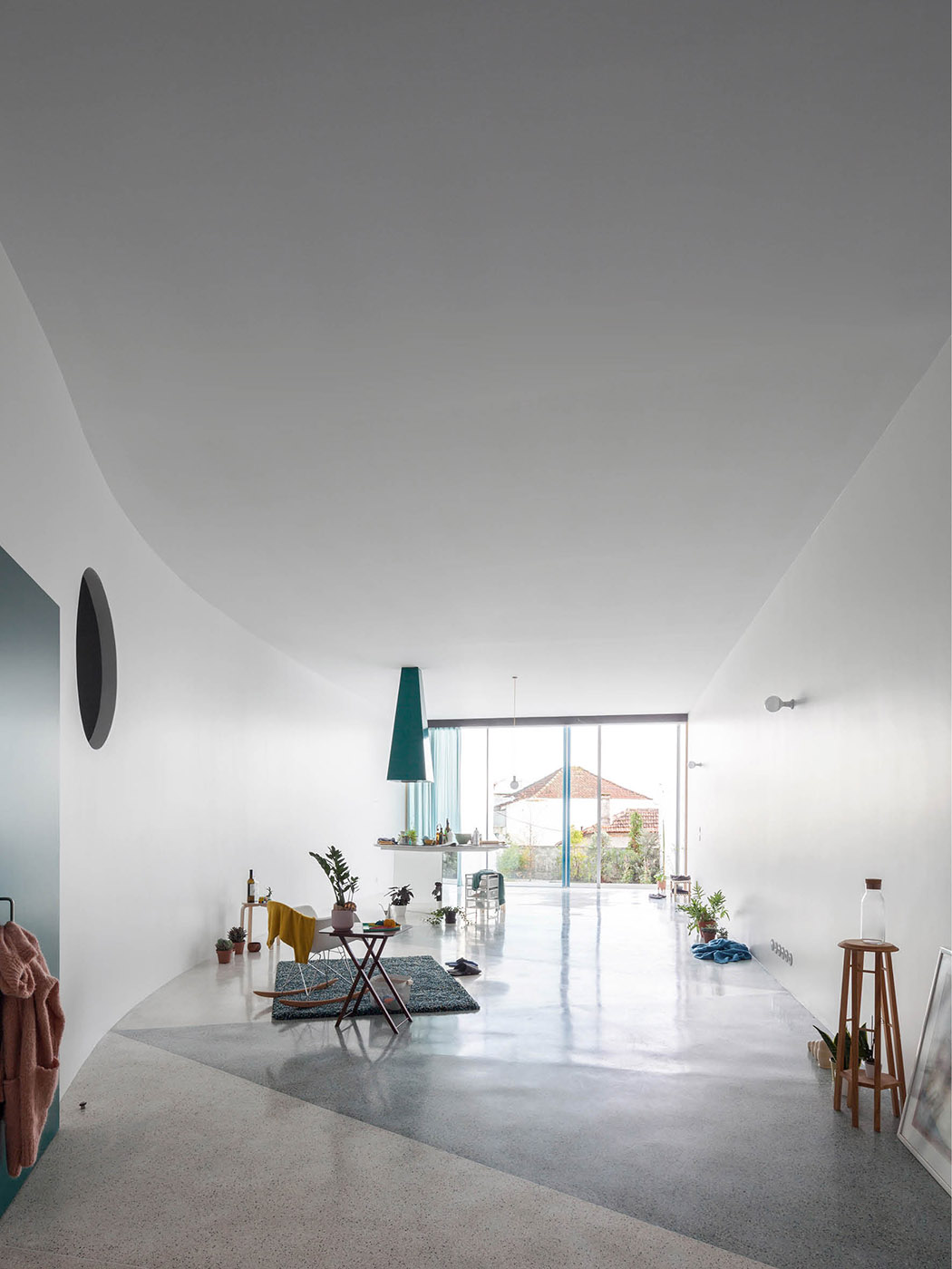 sliding door in glass and black metal