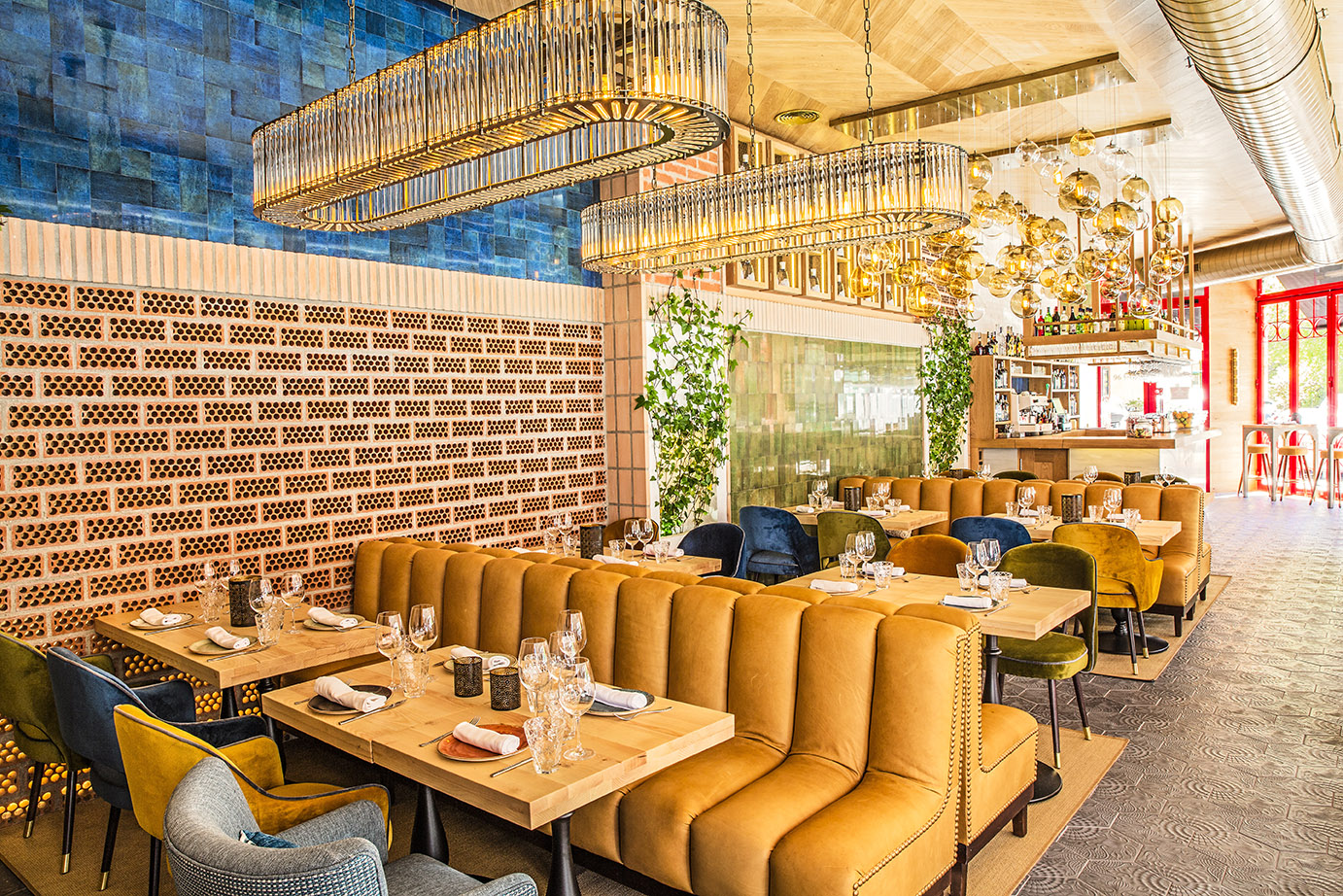 restaurant furniture stone floor ceiling wood furniture color