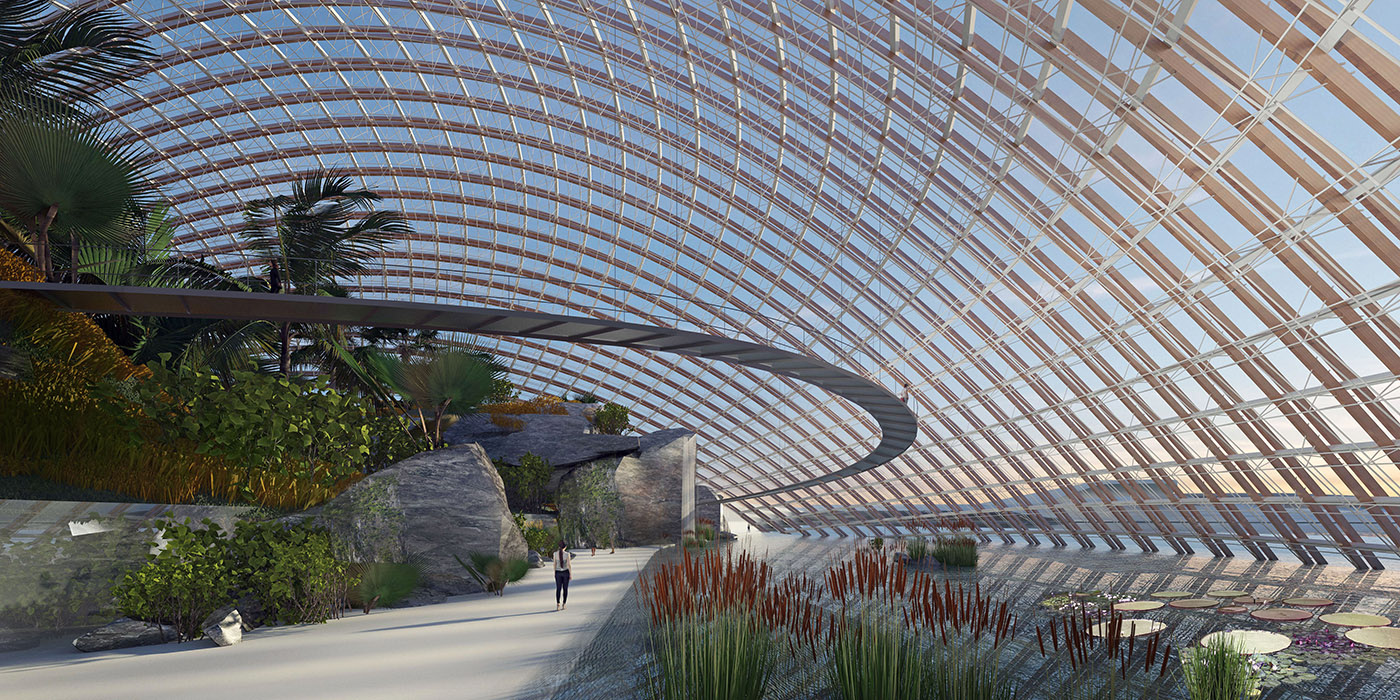 Taiyuan Botanical Garden project where the nature and the architecture interact harmoniously