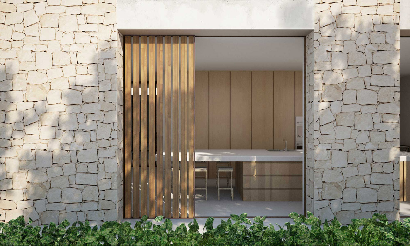 House in la Cañada: the courtyard, the heart of the house echoes the Roman atrium