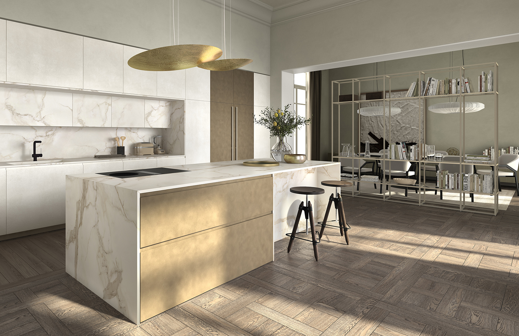 Linea 1. Vuoti che riempiono la cucina di stile