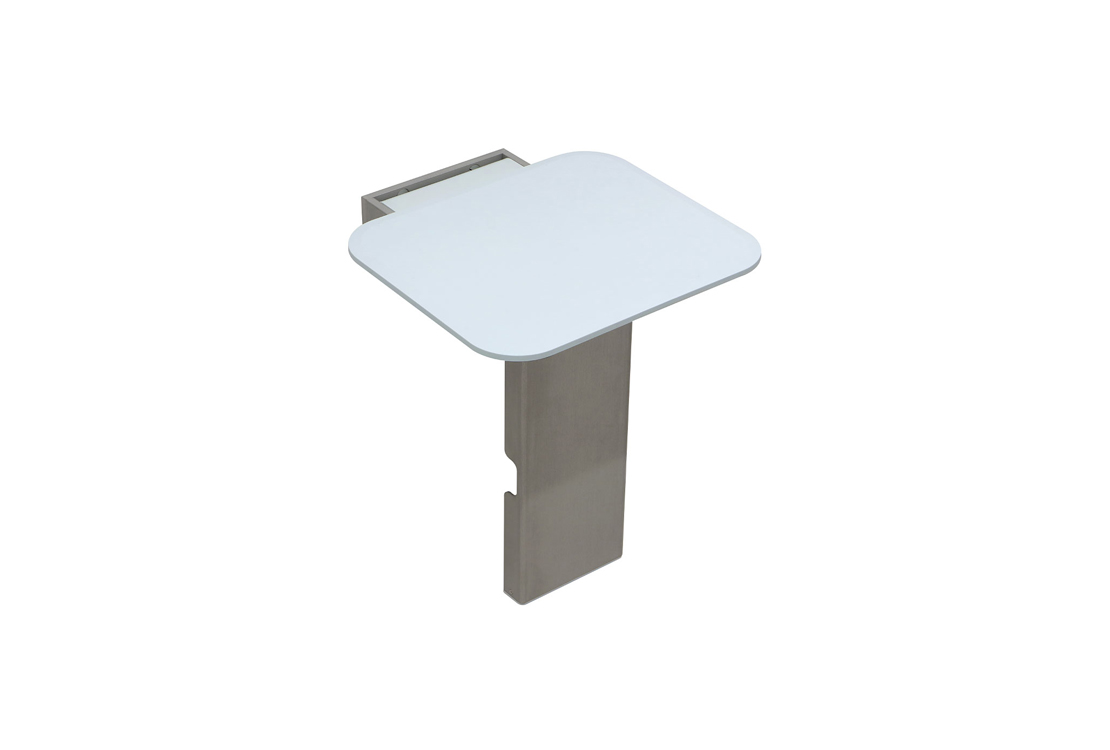 FOLDABLE SHOWER SEAT EQUIPPED WITH FLOOR SUPPORT