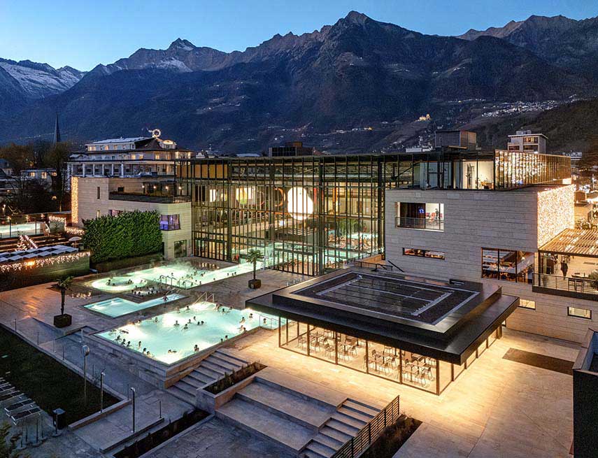 Nouveau Wintergarten des Thermes de Merano. Beauté et éco-durabilité