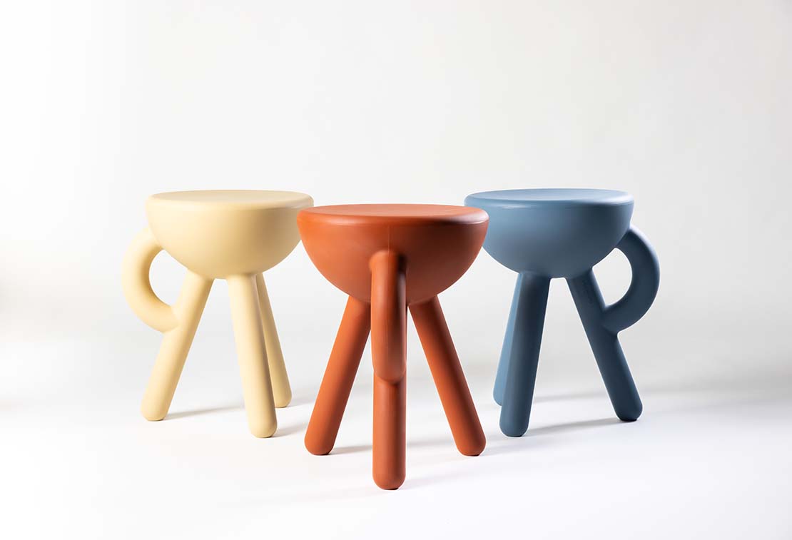 Tabouret Tubby au design conceptuel et espiègle